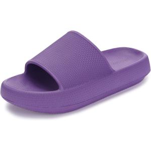 imageBRONAX Pillow Slippers for Women and Men  House Slides Shower Sandals  Cushioned Thick SolePurple