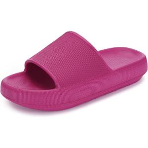 imageBRONAX Pillow Slippers for Women and Men  House Slides Shower Sandals  Cushioned Thick SoleRose Red