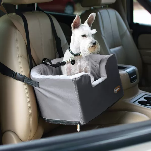 KH Pet Products Hangin Bucket Booster Toy Breed Dog Car Seat Gray 16 X 145 InchesTan