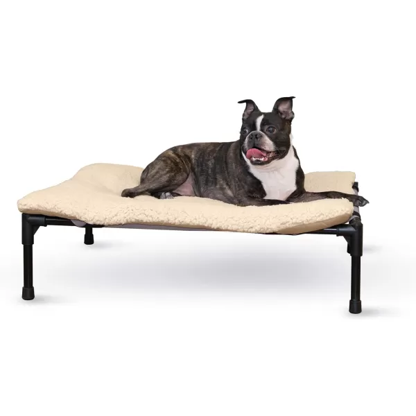 KH Pet Products Original Elevated Pet Cot Tan with Microfleece PadChocolateBlack Mesh