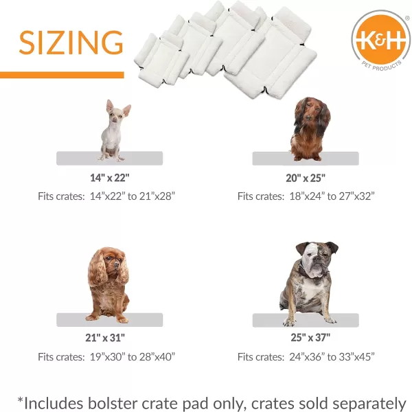 KH Pet Products Ultra Plush Deluxe Bolster Dog Crate Pad Plush Dog Crate Bed Portable Dog Crate Mat  Dog Kennel Indoor Mat Dog Bed for Crate Crate Not Included  Fleece 25 X 37 Inches310L x 210W x 40Th