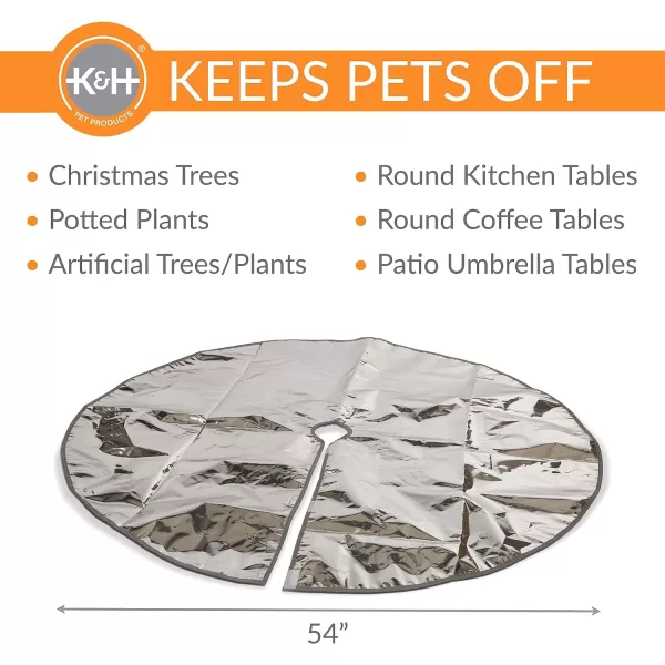 KampH Pet Products Cat Deterrent Mat for Pets Cat Repellent for Indoor Cats Guards amp Keeps Pets of Furniture Counters Christmas Trees Plants  Scats Cats Away Instantly  Silver 56 X 46 Inches54 Inches Round Silver