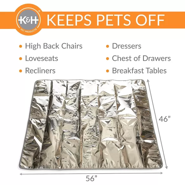 KampH Pet Products Cat Deterrent Mat for Pets Cat Repellent for Indoor Cats Guards amp Keeps Pets of Furniture Counters Christmas Trees Plants  Scats Cats Away Instantly  Silver 56 X 46 Inches56 X 46 Inches Silver