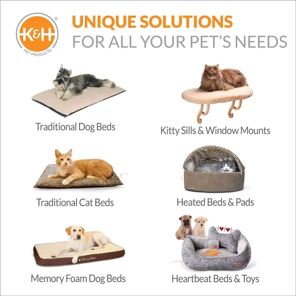 KampH Pet Products Heated Deluxe LectroSoft Outdoor Dog Bed with Bolster Orthopedic Warming Pet Pad Outdoor Heated Pad for Pets Heated Outside Dog and Cat Bed ChocolateTan Medium 265x305in310L x 270W x 40Th