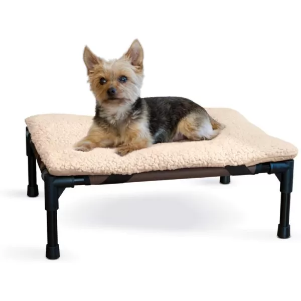 KH Pet Products Original Elevated Pet Cot Tan with Microfleece PadChocolateBlack Mesh