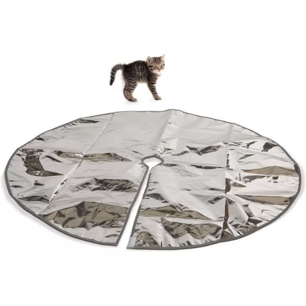 KampH Pet Products Cat Deterrent Mat for Pets Cat Repellent for Indoor Cats Guards amp Keeps Pets of Furniture Counters Christmas Trees Plants  Scats Cats Away Instantly  Silver 56 X 46 Inches54 Inches Round Silver