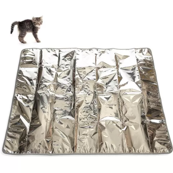 KampH Pet Products Cat Deterrent Mat for Pets Cat Repellent for Indoor Cats Guards amp Keeps Pets of Furniture Counters Christmas Trees Plants  Scats Cats Away Instantly  Silver 56 X 46 Inches56 X 46 Inches Silver