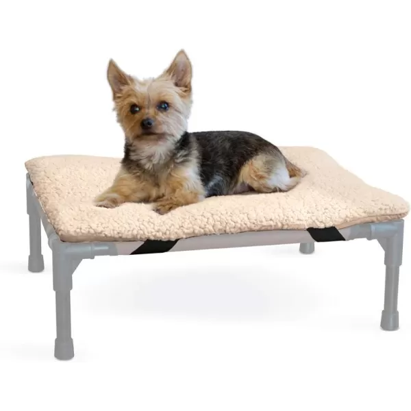 KampH Pet Products Original Dog Cot Microfleece Pad for Outdoor Raised Dog Bed Portable Dog Cot Pad Washable Dog Bed Cot Sold Separately  Tan Fleece Large 30 X 42 Inches220L x 170W x 20Th