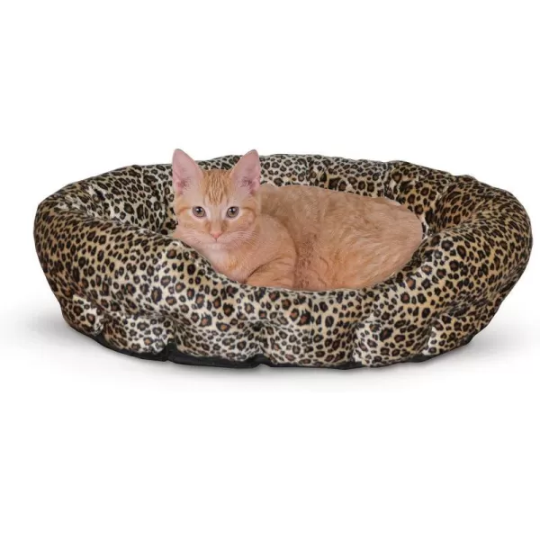 KampH Pet Products SelfWarming Nuzzle Nest Pet Bed for Cats or Dogs LeopardTan 19 InchesKampH Pet Products SelfWarming Nuzzle Nest Pet Bed for Cats or Dogs LeopardTan 19 Inches