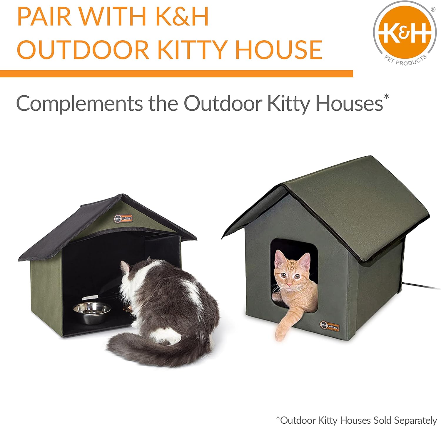 KampH Pet Products Outdoor Kitty Dining Room Outdoor Cat Shelter for Food amp Water Purrfect for Outdoor Feral Cats and Community Cats Olive 14 X 20 X 165Olive Dining Room