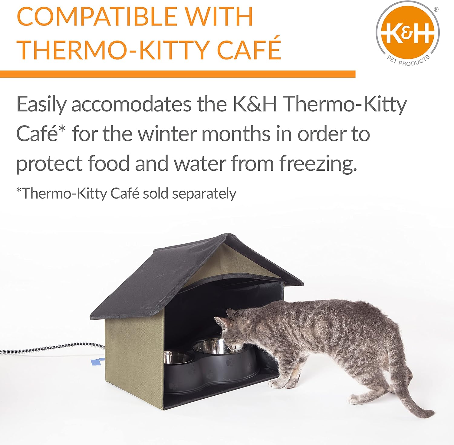 KampH Pet Products Outdoor Kitty Dining Room Outdoor Cat Shelter for Food amp Water Purrfect for Outdoor Feral Cats and Community Cats Olive 14 X 20 X 165Olive Dining Room