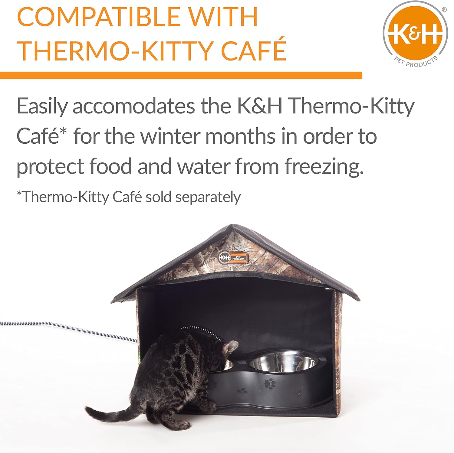 KampH Pet Products Outdoor Kitty Dining Room Outdoor Cat Shelter for Food amp Water Purrfect for Outdoor Feral Cats and Community Cats Olive 14 X 20 X 165Realtree EDGE Dining Room