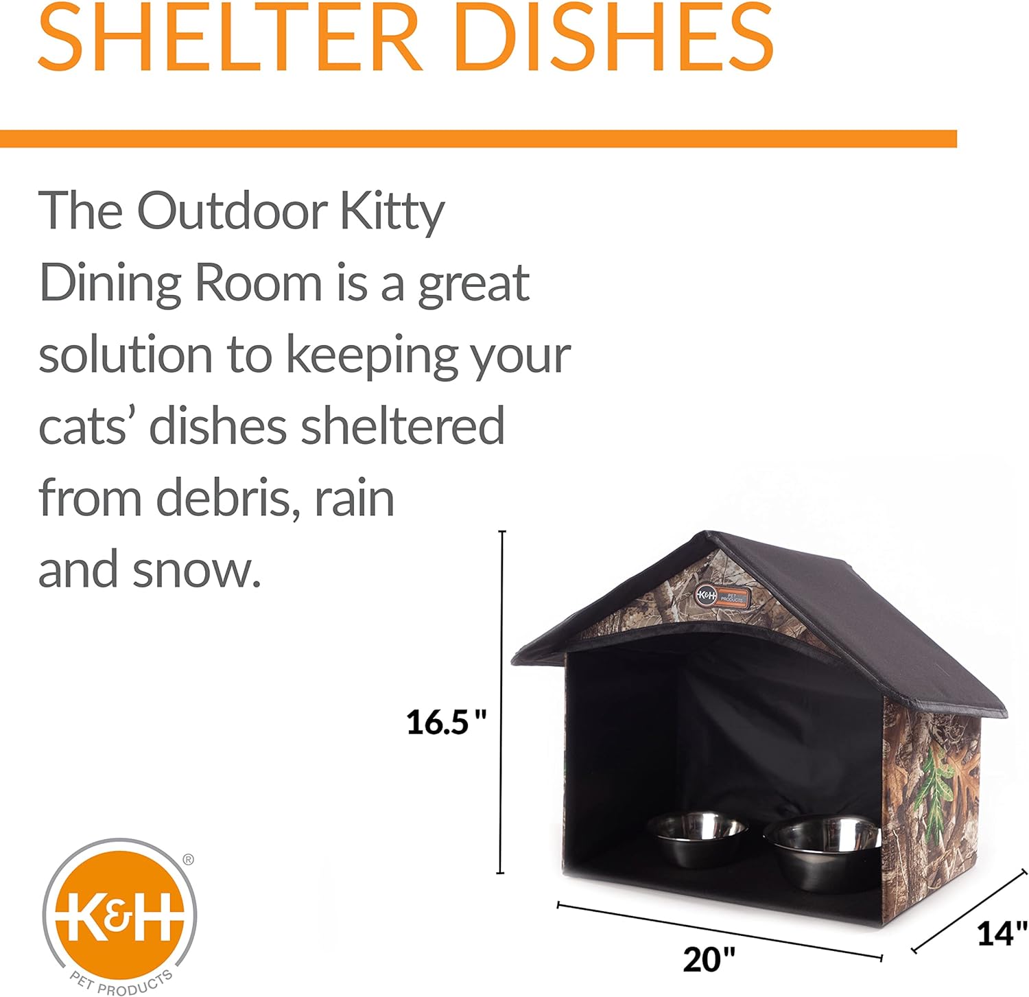 KampH Pet Products Outdoor Kitty Dining Room Outdoor Cat Shelter for Food amp Water Purrfect for Outdoor Feral Cats and Community Cats Olive 14 X 20 X 165Realtree EDGE Dining Room  Caf
