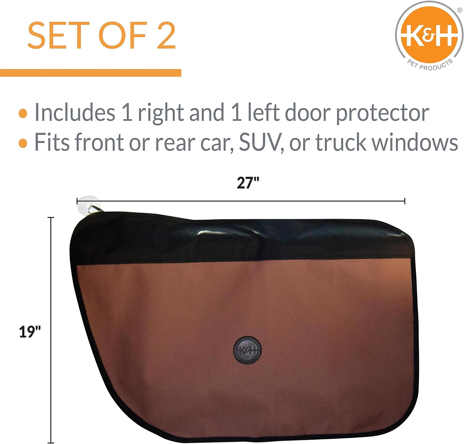 KampH Pet Products Vehicle Door Protector Tan 2 Packs Interior Car Door Protector from Dog Scratching Sedan and SUV Pet Protector for Car Door ScratchesTan Vehicle Door Protector