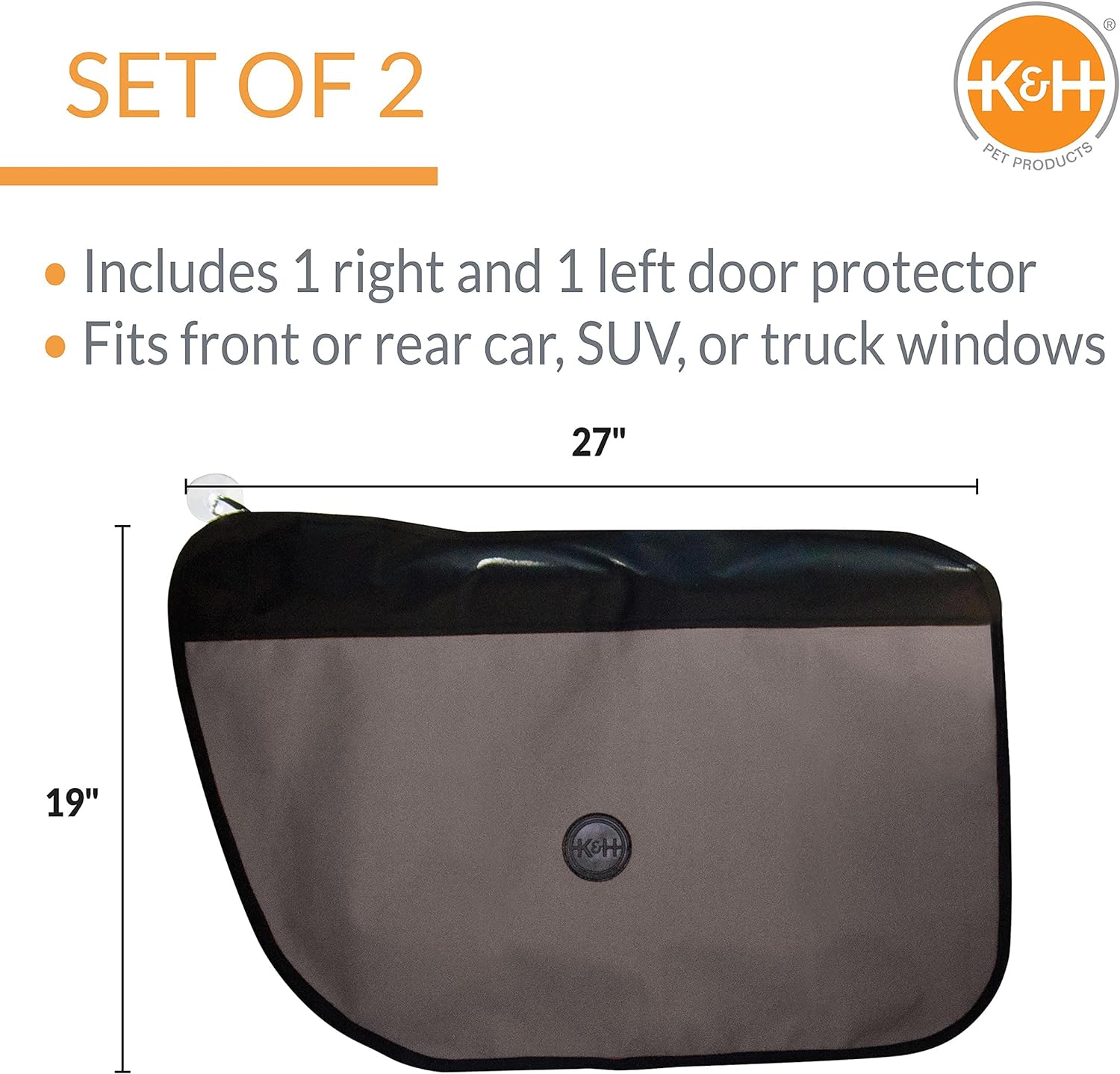 KampH Pet Products Vehicle Door Protector Tan 2 Packs Interior Car Door Protector from Dog Scratching Sedan and SUV Pet Protector for Car Door ScratchesGray Vehicle Door Protector
