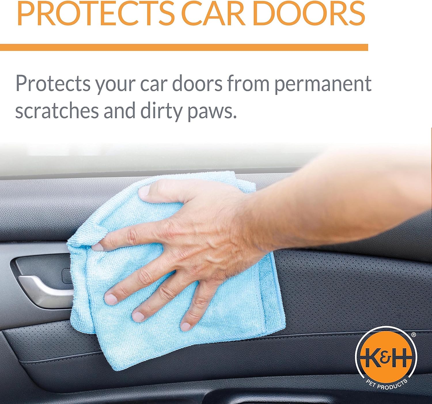 KampH Pet Products Vehicle Door Protector Tan 2 Packs Interior Car Door Protector from Dog Scratching Sedan and SUV Pet Protector for Car Door ScratchesGray Vehicle Door Protector