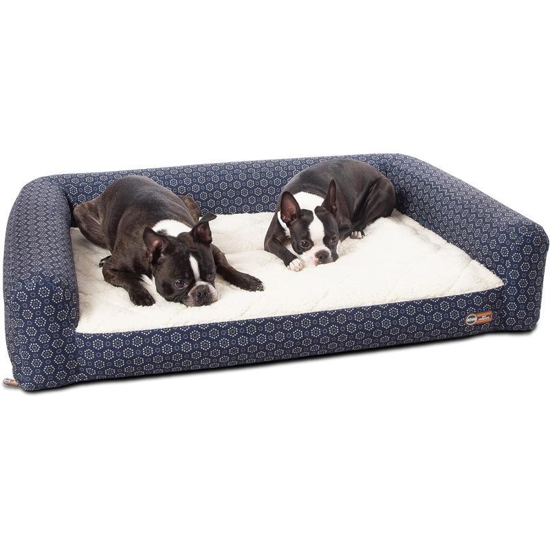 KampH Pet Products Air Sofa Inflatable Dog Bed Lightweight Air Mattress Pet Bed IndoorOutdoor Bed for Seniors Camping Travel and More NavyGeo Flower Small 18 X 24 Inches360L x 270W x 80Th NavyGeo Flower