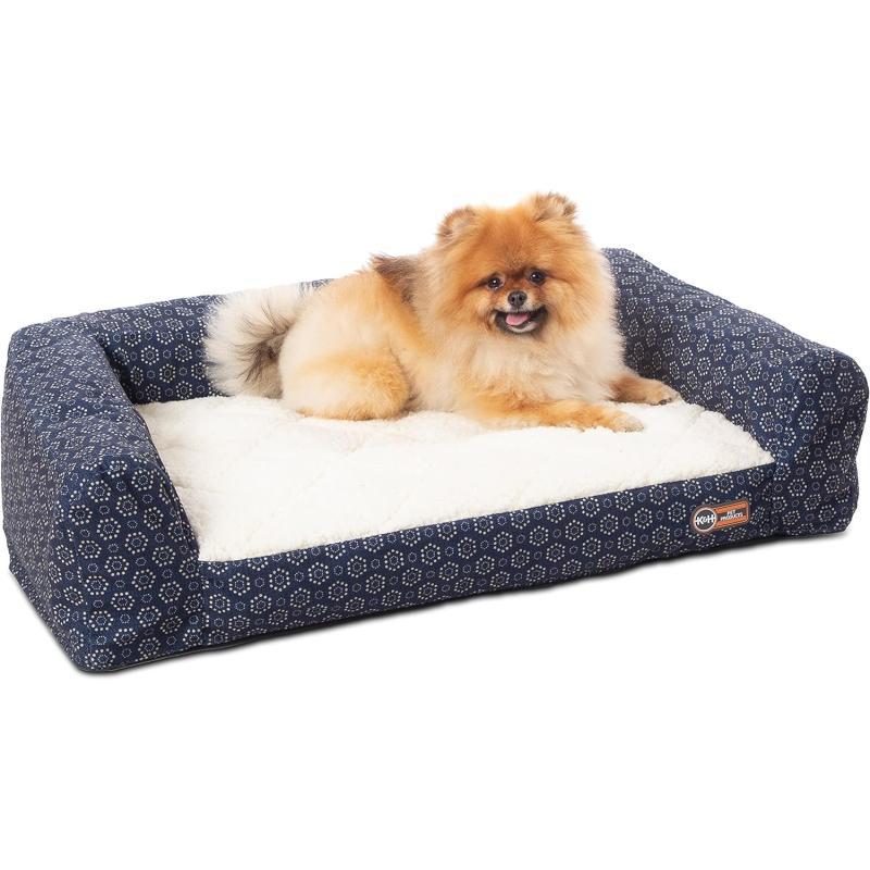 KampH Pet Products Air Sofa Inflatable Dog Bed Lightweight Air Mattress Pet Bed IndoorOutdoor Bed for Seniors Camping Travel and More NavyGeo Flower Small 18 X 24 Inches240L x 180W x 70Th NavyGeo Flower