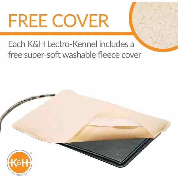 KH PET PRODUCTS LectroKennel Outdoor Heated Pad with Free Cover Black Large 225 X 285 Inches190L x 130W x 10Th