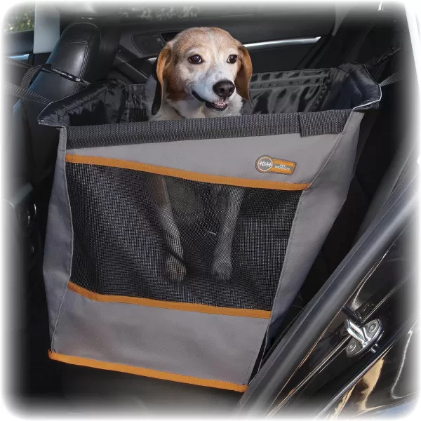 KH Pet Products Buckle N Go Dog Car Seat for Small Dogs Waterproof Fabric with Breathable Mesh  Adjustable Dog Seat Belt for Car Dog Hammock for Car Dog Carrier Dog Car Seat Cover  Gray XSMGray