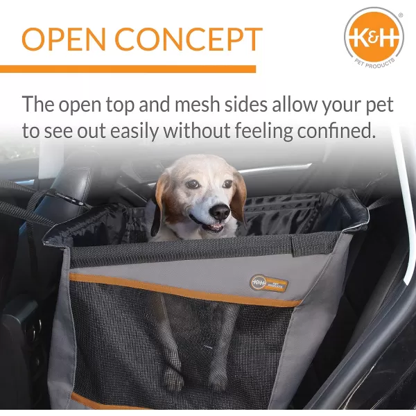 KH Pet Products Buckle N Go Dog Car Seat for Small Dogs Waterproof Fabric with Breathable Mesh  Adjustable Dog Seat Belt for Car Dog Hammock for Car Dog Carrier Dog Car Seat Cover  Gray XSMGray