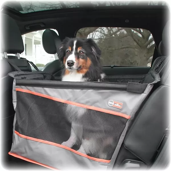 KH Pet Products Buckle N Go Dog Car Seat for Small Dogs Waterproof Fabric with Breathable Mesh  Adjustable Dog Seat Belt for Car Dog Hammock for Car Dog Carrier Dog Car Seat Cover  Gray XSMGray