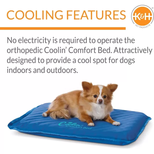 KH Pet Products Coolin Comfort Bed Orthopedic Dog Cooling Mat Cooling Mat for Dogs and Cats Cooling Dog Bed for Small Dogs  Blue Small 17 X 24 Inches240L x 170W x 20Th