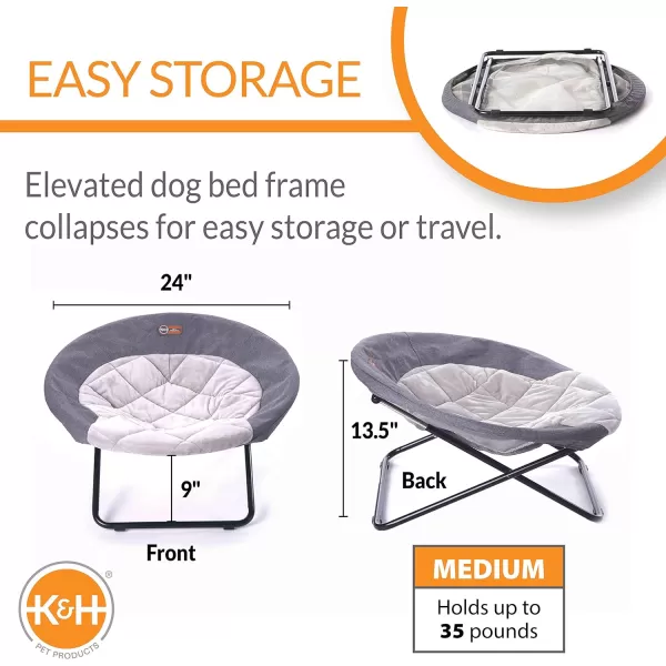 KH Pet Products Elevated Cozy Cot Realtree Edge Medium 24 InchesClassy Gray