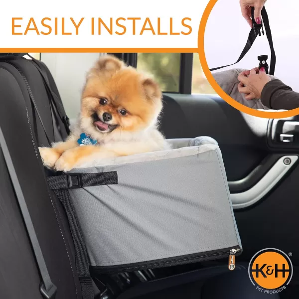 KH Pet Products Hangin Bucket Booster Toy Breed Dog Car Seat Gray 16 X 145 InchesGray