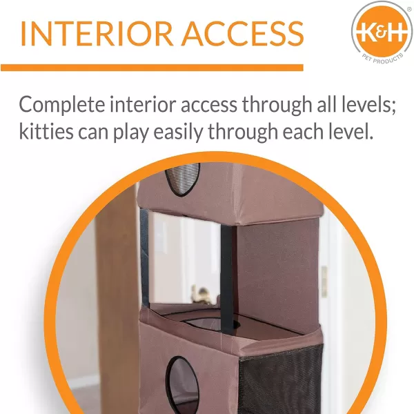 KH Pet Products Hangin Cat Condo Door Mounted Cat Furniture Cat Tree Tan Large 23 X 16 X 65 InchesSmall 70 X 22 X 12 Inches