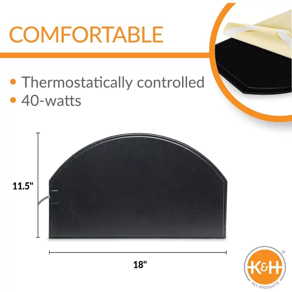 KH Pet Products LectroKennel IglooStyle Heated Pad Black Large 175 X 30 Inches180L x 120W x 10Th