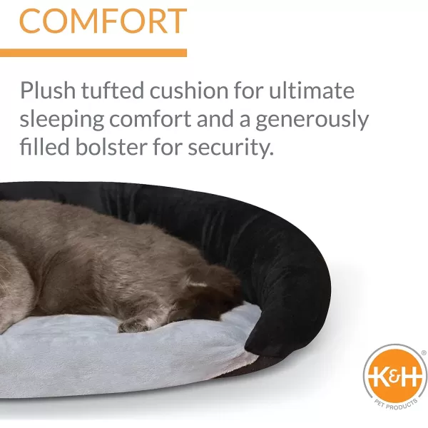 KH Pet Products SelfWarming Bolster Bed Pet Bed ChocolateTan 14 x 17Brown