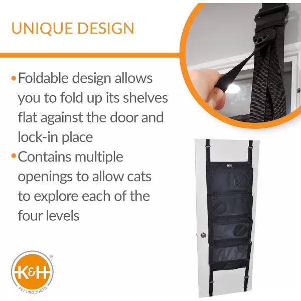 KampH PET PRODUCTS Hangin Cat Tree  Door Mounted Climber Cat Wall Perch Furniture Cat Hammock for Indoor Hanging  Elevated Bed  4 Story Gray 12 X 22 X 65 InchesKampH PET PRODUCTS Hangin Cat Tree  Door Mounted Climber Cat Wall Perch Furniture Cat Hammock for Indoor Hanging  Elevated Bed  4 Story Gray 12 X 22 X 65 Inches