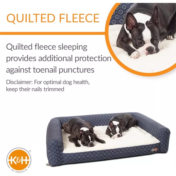 KampH Pet Products Air Sofa Inflatable Dog Bed Lightweight Air Mattress Pet Bed IndoorOutdoor Bed for Seniors Camping Travel and More NavyGeo Flower Small 18 X 24 Inches360L x 270W x 80Th NavyGeo Flower
