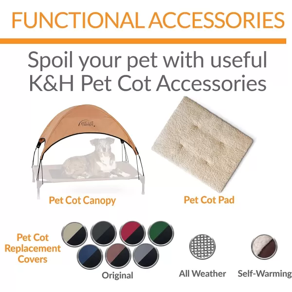 KampH Pet Products All Weather Elevated Cooling Outdoor Dog Bed Gray  Portable Raised Dog Cot Replacement Cover Medium 25 X 32 Inches Cover ONLYKampH Pet Products All Weather Elevated Cooling Outdoor Dog Bed Gray  Portable Raised Dog Cot Replacement Cover Medium 25 X 32 Inches Cover ONLY