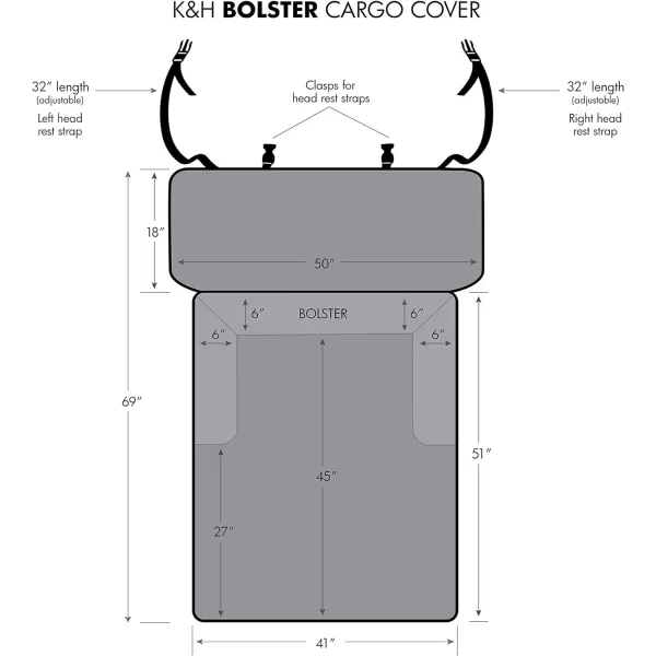 KampH Pet Products Bolster Cargo Cover Tan 54 Inches StandardMidSize VehicleTan