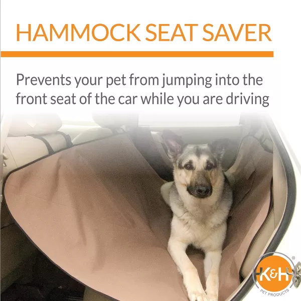 KampH Pet Products Car Seat Saver  Pet Seat Cover Protector StandardMidSize Vehicle Tan 54 X 56 InchesTan