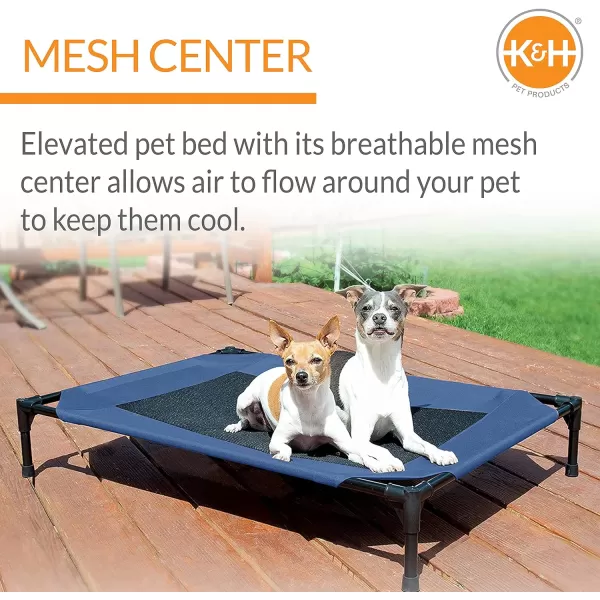 KampH Pet Products Elevated Cooling Outdoor Dog Bed Portable Raised Dog Cot BlueBlack Small 17 X 22 X 7 InchesKampH Pet Products Elevated Cooling Outdoor Dog Bed Portable Raised Dog Cot BlueBlack Small 17 X 22 X 7 Inches