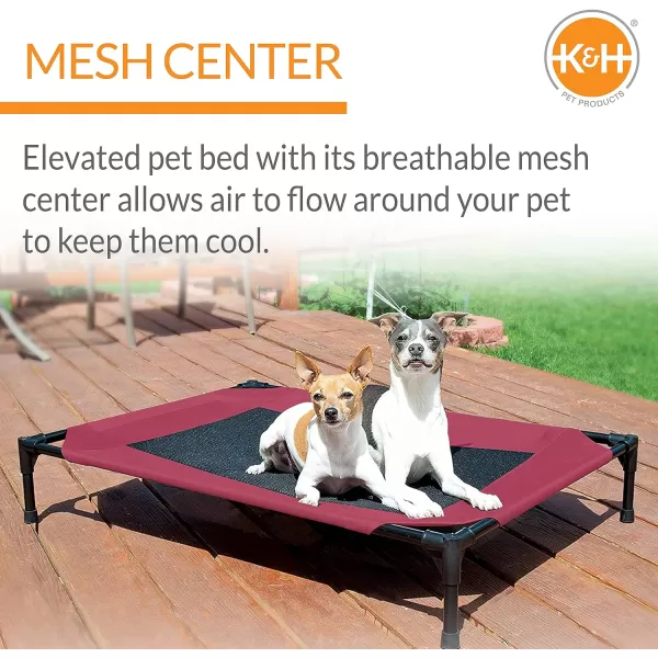 KampH Pet Products Elevated Cooling Outdoor Dog Bed Portable Raised Dog Cot RedBlack Small 17 X 22 X 7 InchesKampH Pet Products Elevated Cooling Outdoor Dog Bed Portable Raised Dog Cot RedBlack Small 17 X 22 X 7 Inches