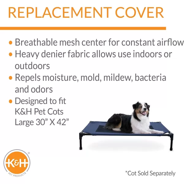 KampH Pet Products Elevated Cooling Outdoor Dog Bed Portable Raised Dog Cot Replacement Cover Only BlueBlack Large 30 X 42 Inches Cot NOT IncludedKampH Pet Products Elevated Cooling Outdoor Dog Bed Portable Raised Dog Cot Replacement Cover Only BlueBlack Large 30 X 42 Inches Cot NOT Included