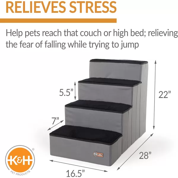 KampH Pet Products Folding Dog Stairs with Storage  Dog Steps for High Beds  GrayBlack 4 StepKampH Pet Products Folding Dog Stairs with Storage  Dog Steps for High Beds  GrayBlack 4 Step