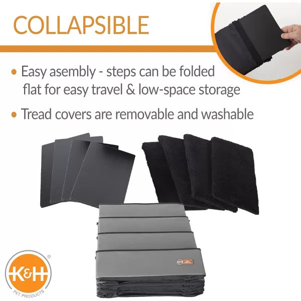 KampH Pet Products Folding Dog Stairs with Storage  Dog Steps for High Beds  GrayBlack 4 StepKampH Pet Products Folding Dog Stairs with Storage  Dog Steps for High Beds  GrayBlack 4 Step