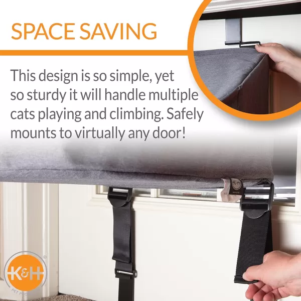KampH Pet Products Hangin Cat Condo Door Mounted Cat Furniture Cat Tree Classy Gray 3 Story5 Story Condo High Rise