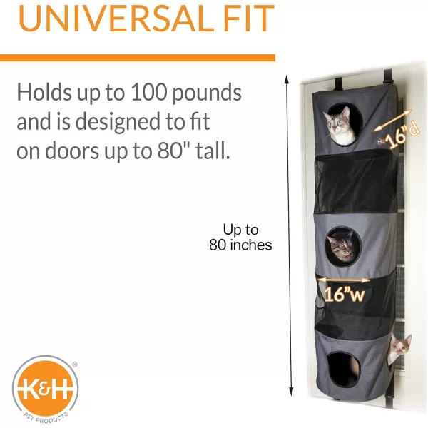 KampH Pet Products Hangin Cat Condo Door Mounted Cat Furniture Cat Tree Classy Gray 3 Story5 Story Condo High Rise