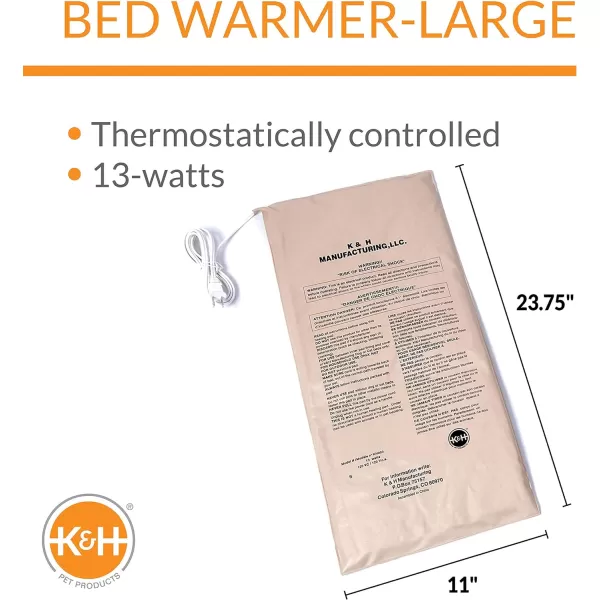 KampH Pet Products Heated Pet Bed Warmer Waterproof Pet Heating Pad Tan XLarge 1575 X 255 InchesLarge 11 x 2375 in