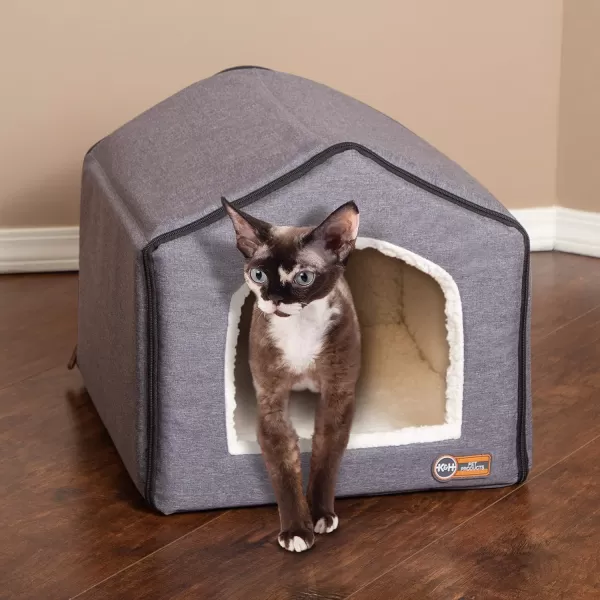 KampH Pet Products Indoor Pet House GrayNatural 16 X 15 X 14 InchesGrayNatural