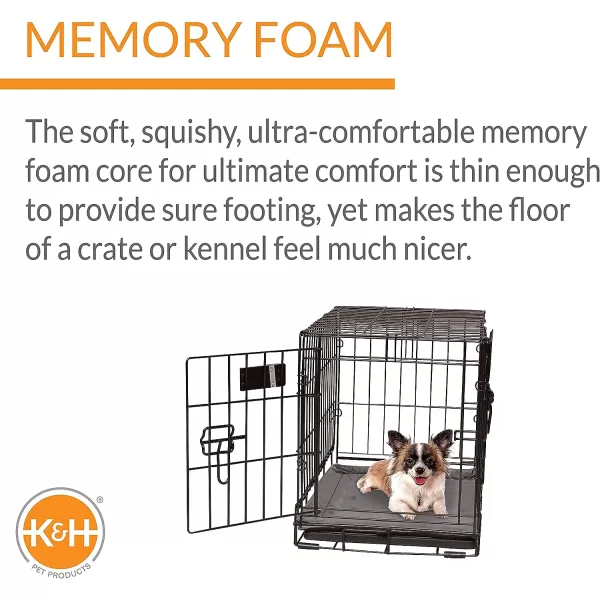 KampH Pet Products Memory Foam Crate Pad Gray XLarge 32 X 48 Inches220L x 140W x 10Th