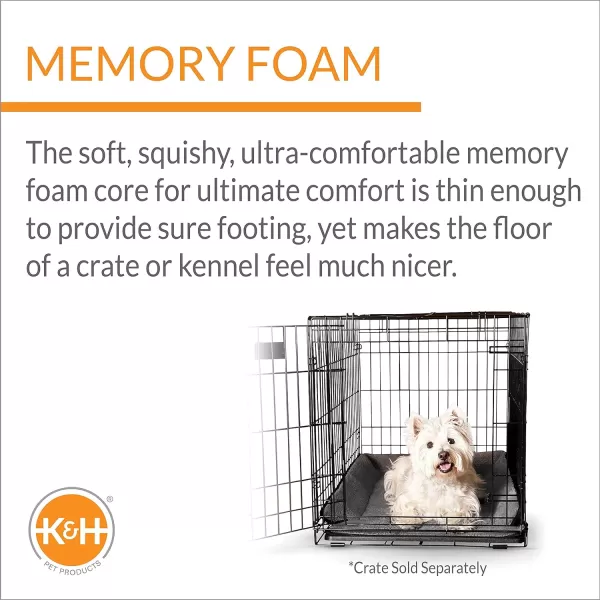 KampH Pet Products Memory Foam Crate Pad Gray XLarge 32 X 48 Inches250L x 200W x 10Th