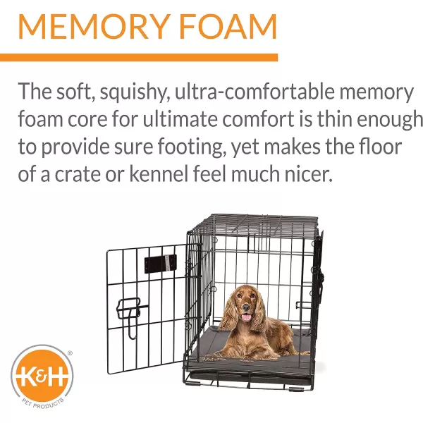 KampH Pet Products Memory Foam Crate Pad Gray XLarge 32 X 48 Inches310L x 210W x 10Th