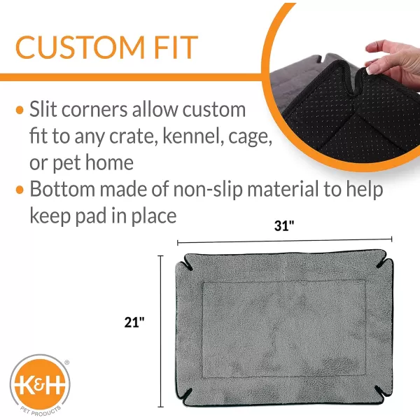 KampH Pet Products Memory Foam Crate Pad Gray XLarge 32 X 48 Inches310L x 210W x 10Th